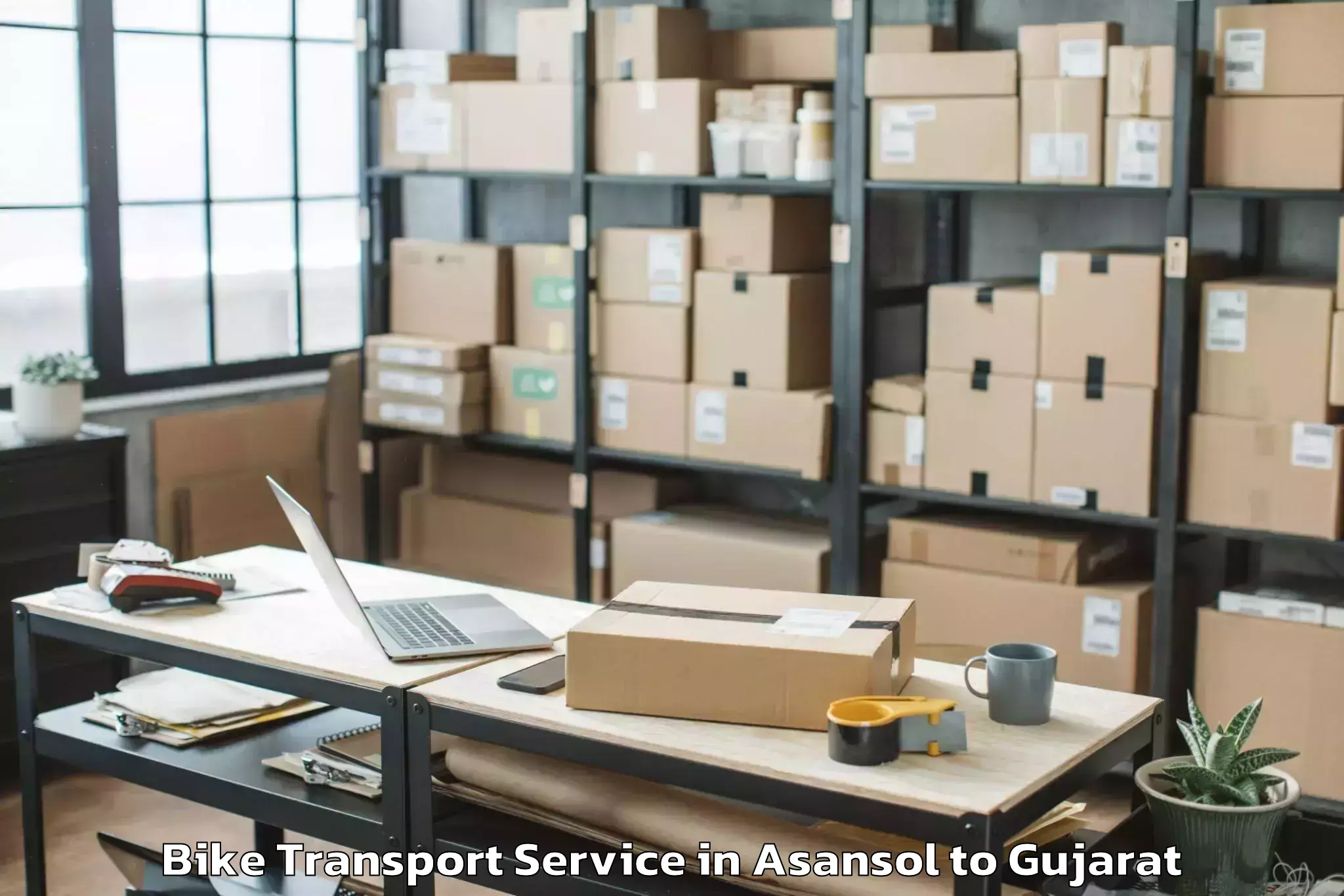 Professional Asansol to Inorbit Mall Vadodara Bike Transport